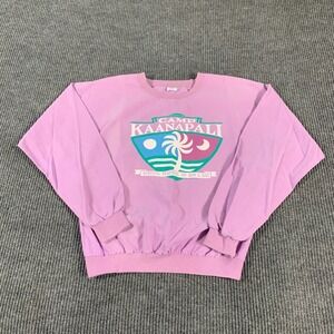 VTG Crazy Shirts‎ Womens Small Pink Long Sleeve Camp Kaanapali Hawaii Retro 90s